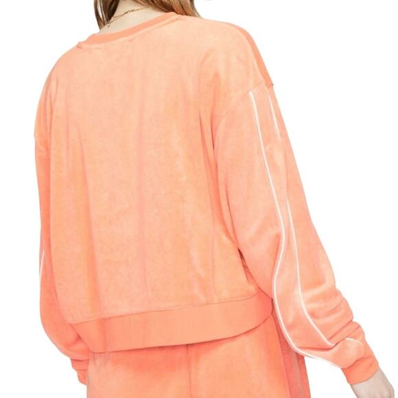 Nike Sweatshirt Cropped French Terry Retro Sz Xl Peach white Athletic Athleisure - Picture 2 of 13